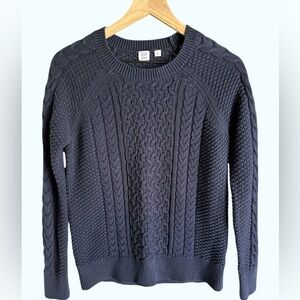 GAP Navy Blue Crewneck Cable Sweater XS